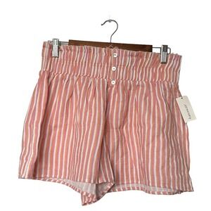 NWT‎ Francesca's Blue Rain High Waisted Pink Cotton Shorts Womens M Boho Granola